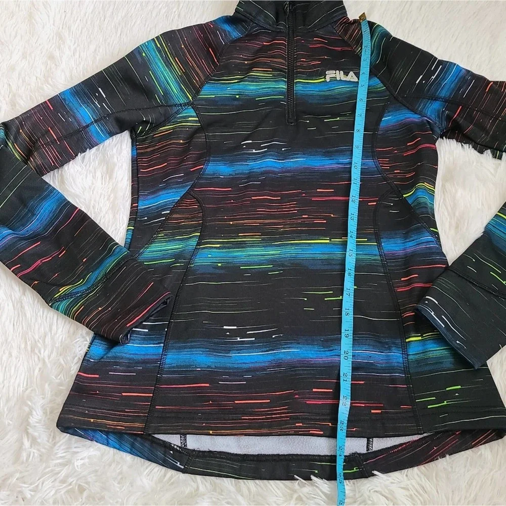 Fila Sport‎ Running Cropped Pullover Half Zip Rainbow Jacket SZ XS